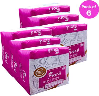fiora PRINTED TISSUE PAPER 50 SERVIETTES PACK OF 6 White Paper Napkins
