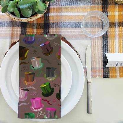 Artzfolio Art Deco Table Napkin 16 x 16 inch (41 x 41 cms); SET OF 6 PCS Multicolor Cloth Napkins