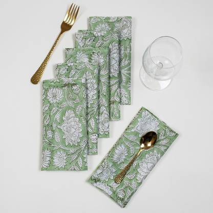 Dmaasa Beautiful Soft Cotton Reusable Napkins Green Cloth Napkins