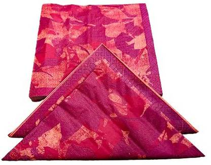 CYSTALTISSUES MAROON WITH LEAVES IMPRINT Maroon Paper Napkins