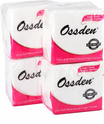 SHIVMEDICOS Soft Ultra Soft Designer Paper Napkins 80 Pics Per Packed- Set of 4 White Paper Napkins