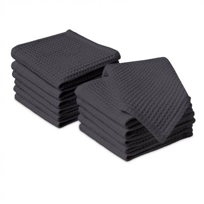 Encasa Homes Set of 12 Grey Dish Towel Grey Cloth Napkins