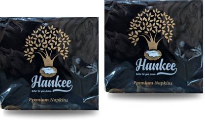 Ecolife Products Pack Of 2 Hankee Super-Soft Black Paper Napkins