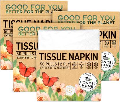 The Honest Home Company NT-2P-50-4 White Paper Napkins