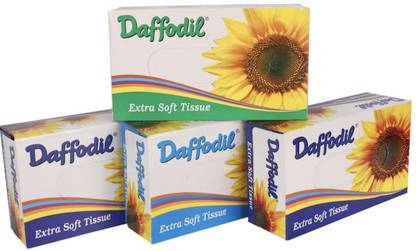 Daffodil TISSUE Box PACK OF 4 White Paper Napkins