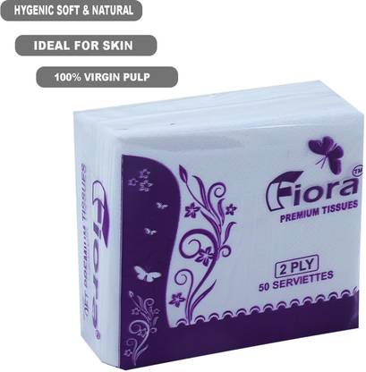fiora TISSUE PAPER 50 SERVIETTES PACK OF 4 White Paper Napkins