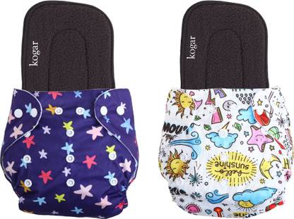 kogar Print Reusable Cloth Diapers + Insert Pad Washable 100% Absorption 0-3 yrsBSWSF3