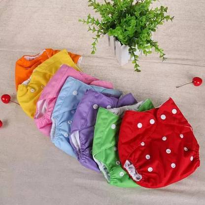 DECRONICS Reusable Washable 5 Cloth Diapers With 5 Layer 5 Insert Pads