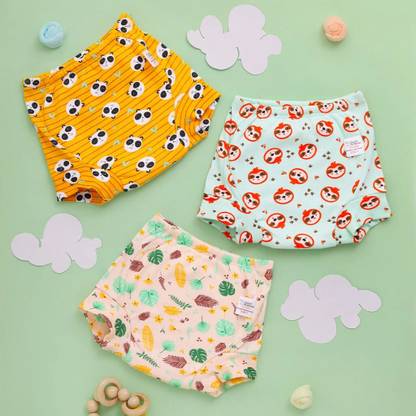 Superbottoms Padded Underwear - Waterproof Pull up Underwear/Potty Training Pants for Babies/Kids, Pull up unisex trainers for girls and boys (Size 1 (12-18 M), Jungle Jam (Pack of 3))