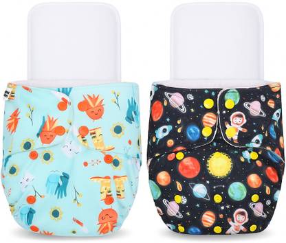 LittlePea Reusable Cloth Diapers + Insert Pad | Adjustable, Freesize (3M-3Y) | Pack of 2
