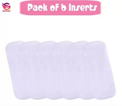 Alura Craft Diaper Insert Reusable Washable Cloths Inserts For Baby white Pad (pack of 6)