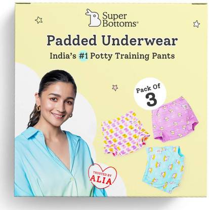 Superbottoms 3 Padded Underwear|3 layer of cotton padding (Size: 9-12 Months, Pack of 3)