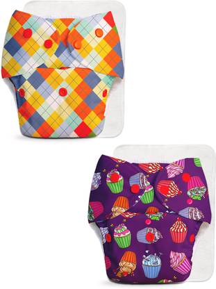 Superbottoms Pack of 2 BASIC Reusable Cloth Diapers for Babies | Adjustable & Washable |3M-3Y