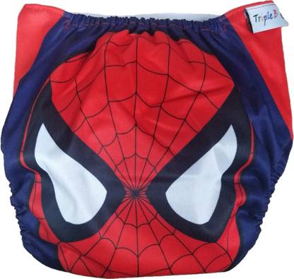 Triple B Spiderman print one size reusable pocket style cloth diaper - L