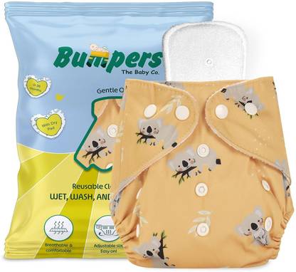 Bumpers Premium Reusable Cloth Diaper with Insert|Leak-Proof & Washable, 3M-3Y (Beige)