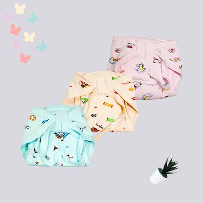MEGNAM NewBorn Baby Cotton Hosiery Fabric Wide Padded Baby Reusable Nappy Langot