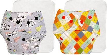 Superbottoms Pack of 2 BASIC Reusable Cloth Diapers | Adjustable, Washable |3M-3Y