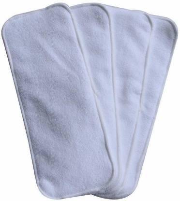CHARMING STARS High Quality 4 layers Cotton Inserts Liners Cloth Diaper Nappy Reusable Washable for Baby Pad Diapers - S - M (4 Pieces)