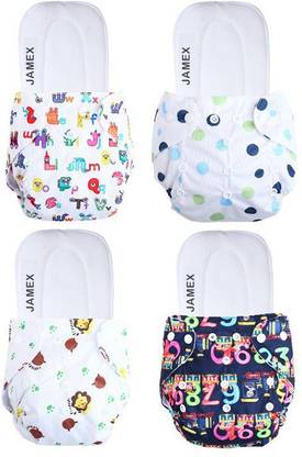 jamex Cloth Diapers with Reusable Insert Pad – 100% Absorption, Washable, for Babies