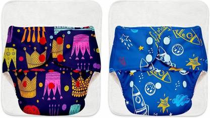 Superbottoms Pack of 2 BASIC Reusable Cloth Diapers | Adjustable, Washable |3M-3Y