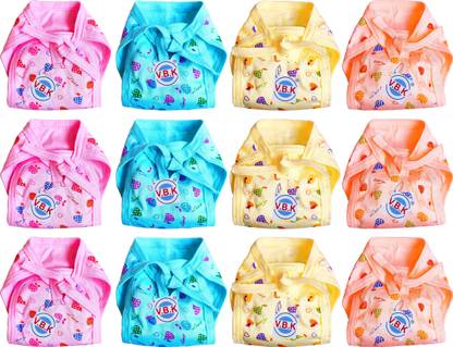 V.B.K Baby Nappy (Langot) (Cloth Diaper), Hosiery Material, Multicolor, Large, 0 - 18 Months