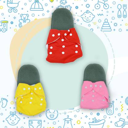 Cutieful baby washable nappy cum diaper with button strap at waist 0-24 month