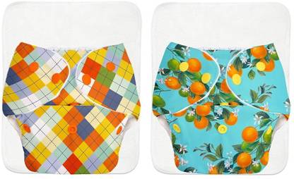 Superbottoms 2 BASIC 100% Organic Cloth Diapers 2 with Quick Dry pads | 3m-3yrs - Assorted