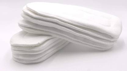 vsol Dry Feel absorber Insert diaper liner for Adjustable, washable and reusable Cloth Diapers (Compatible with pocket diapers/cover diapers) Free size. Microfiber absorber - 5 layers (Pack of 10)
