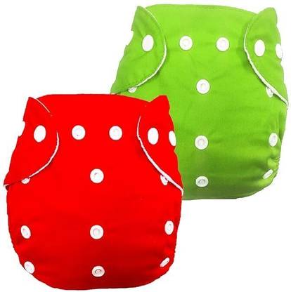 AEREX Washable Baby Cloth Diaper, Adjustable Pocket Nappie (Without Insert) Pack of 2