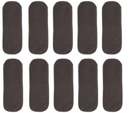 shoplance High Quality 5 Layers Bamboo Charcoal Black Inserts Cloth Diaper (Pack of 10)
