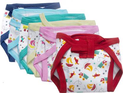 Swaddles Multi Colour Padded Reusable Nappy/Langot For New Born Baby - Pack of 6