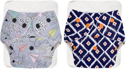 Superbottoms BASIC 2 Cloth Diapers Washable & Reusable for 3M-3Y (2 Shells + 2 Inserts)