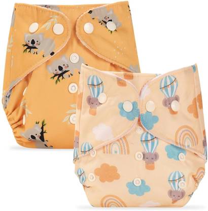 Bumpers Reusable & Washable Organic Cloth Diaper for babies Combo, Beige+Light Pink