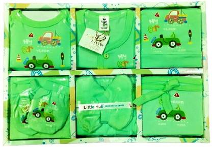 Jm collections NEW BORN Nappy & Bib clothes gift set - 8 pcs (Green color)