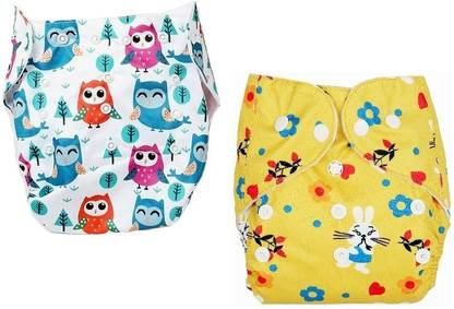 smilykid Reusable & Adjustable Baby Cloth Diapers & Leak Absorbent Microfiber Insert Pads