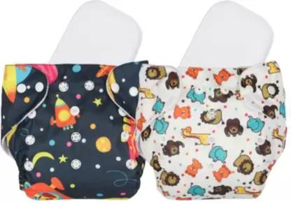 jamex Free Size Reusable Cloth Diaper With 2 Dry Feel Absorbent Soaker Pad (3M-3Y)