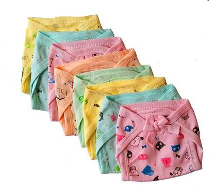 IRSHYAN KIDZGHAR New Born Baby Nappy for Washable Reusable Kids Hosiery Cotton Cloth Nappies| Cloth Langot for Babies # 0-6 Months # Washable and Reusable # Pack of 8