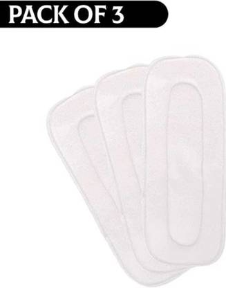 Bouncing Bliss Reusable -Washable Microfiber 5 layer White Inserts Liners - Babies-pack of 3