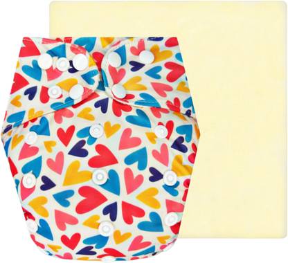 Dumbledo WhiteHeart Reusable Eco-Friendly Dry Feel 1 Cloth Diaper With Insert