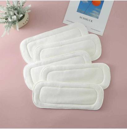 Bouncing Bliss Reusable -Washable Microfiber 5 layer White Inserts Liners - Babies-pack of 5