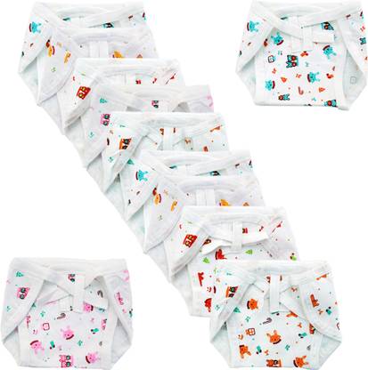DON CARE Washable Reusable Hosiery Cotton Langot for Born Baby (0-6 Months, Pack of 10)
