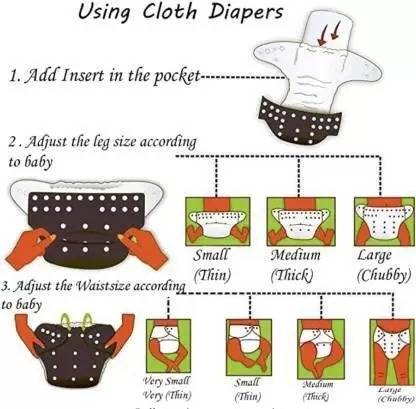 RAREGEAR 100% Cloth Diapers Reusable Washable with Adjustable Snap Buttons Diapers Red - New Born