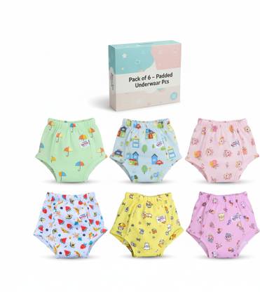 TinyBum Padded Underwear Pack of-6 Potty Training Pants for Babies 12-18 Months