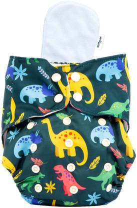 BUMTUM Ultrahygiene Dinosaur Extra Soft Reusable Cloth Diaper for Babies 0 to 3 Yrs