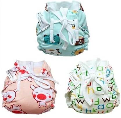 SNUGKINS 100% Cotton Langot/Nappies for Newborn Babies Size 2 (Fits 5-10Kg) - Pack of 3