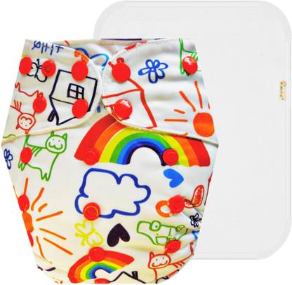 Dumbledo Leak Proof Dry Feel Free Size 1 White Cloth Diaper With White Pad