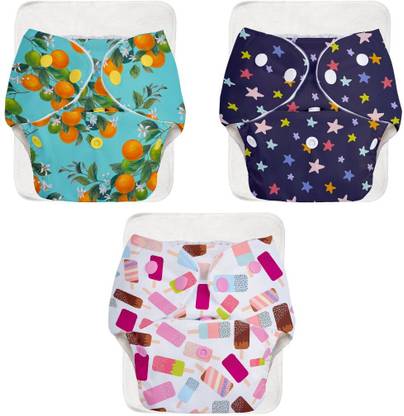 Superbottoms BASIC 3 Cloth Diapers Washable & Reusable for 3M-3Y (3 Shells + 3 Inserts)