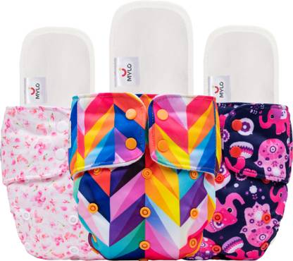 MYLO Baby Leak-Proof Baby Cloth Diaper | Reusable, Washable & Adjustable, 3M-3Y