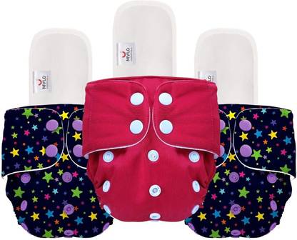 MYLO Baby Leak-Proof Baby Cloth Diaper | Reusable, Washable & Adjustable, 3M-3Y