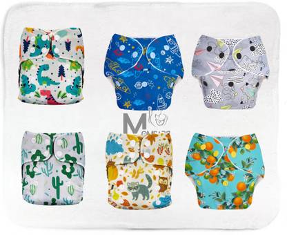 MOMSARC New Eco-Friendly Reusable Cloth Diapers Inserts for Babies 0-3 Years Set of 6